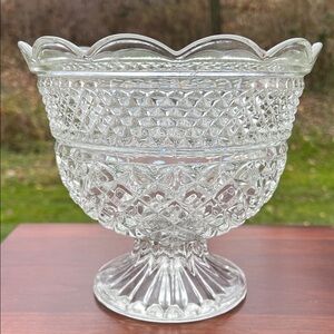 Vintage Wexford Glass Pedestal Bowl Footed Centerpiece